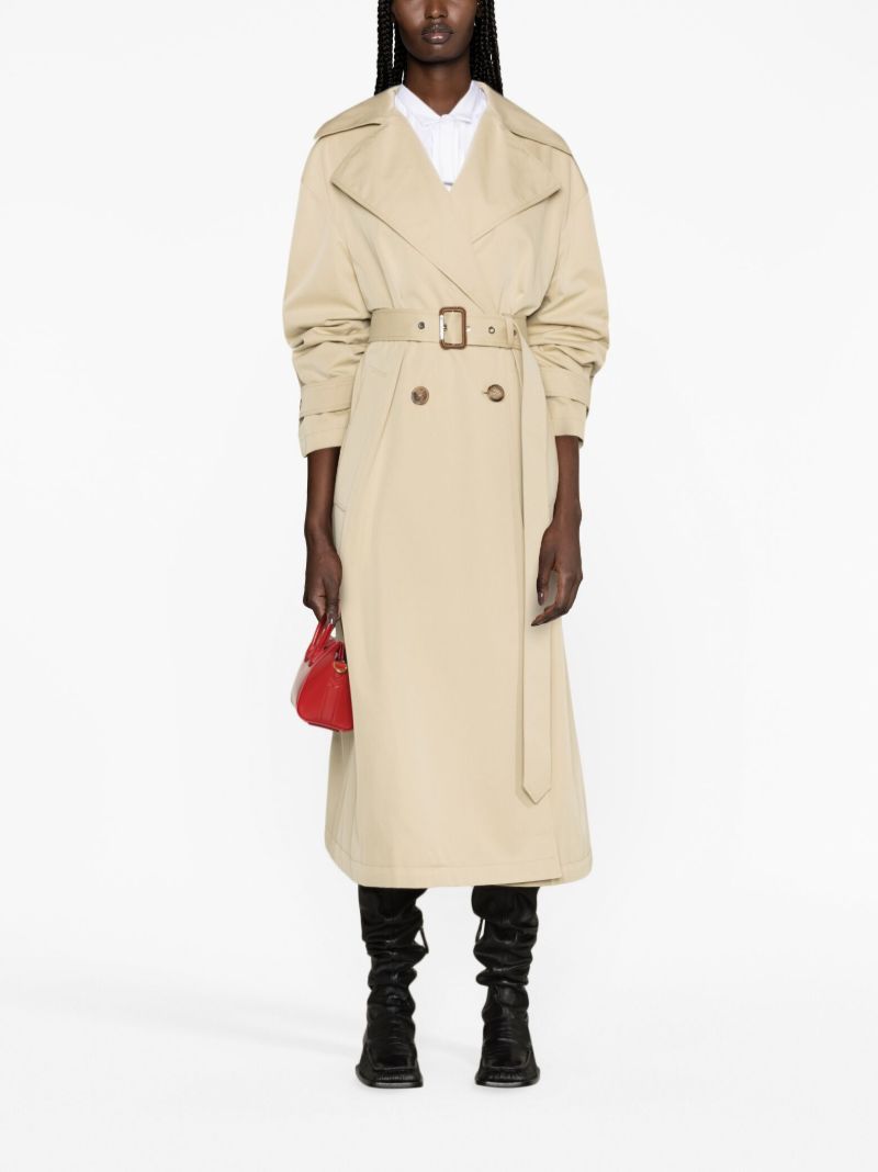 Neutral Belted Cotton Trench Coat