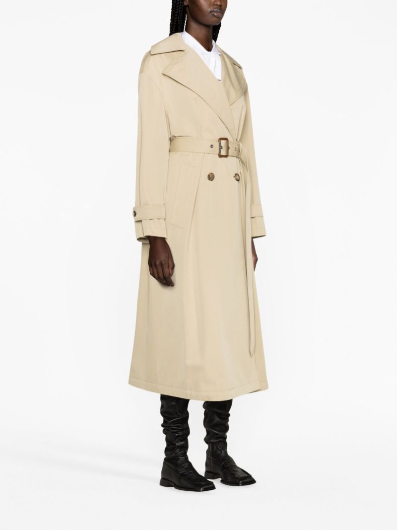 Neutral Belted Cotton Trench Coat