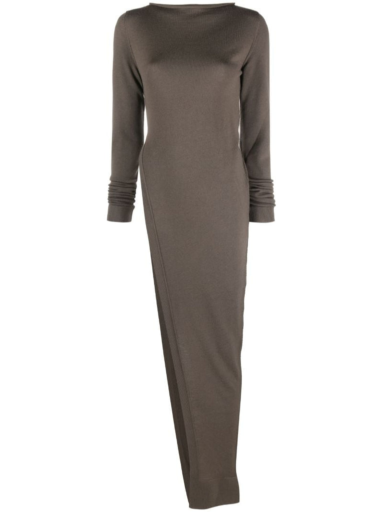 Grey Longline Wool Top