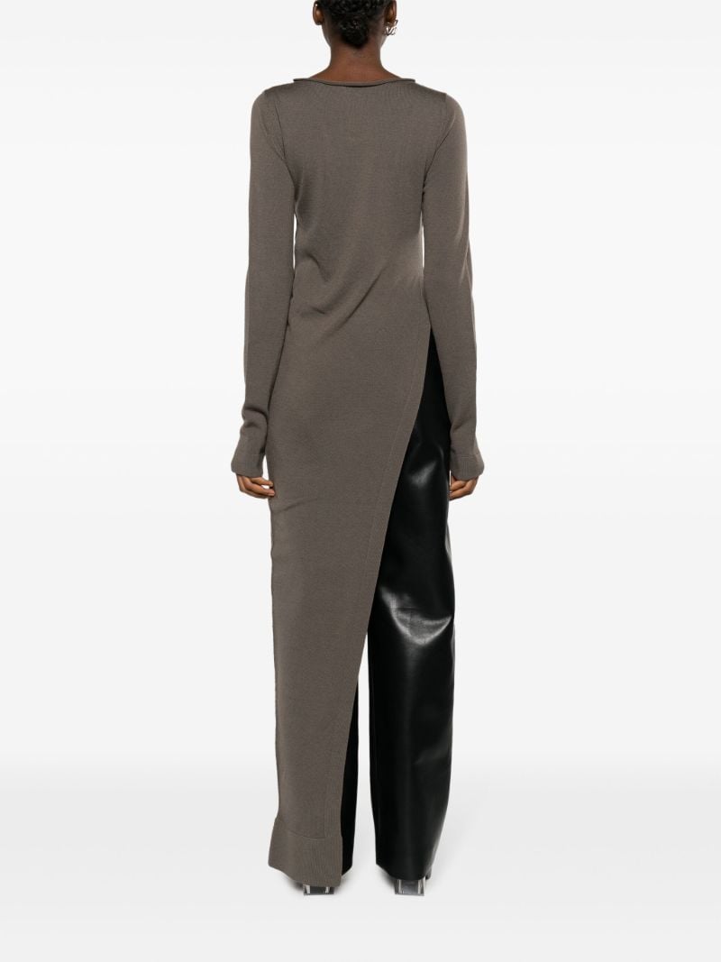 Grey Longline Wool Top