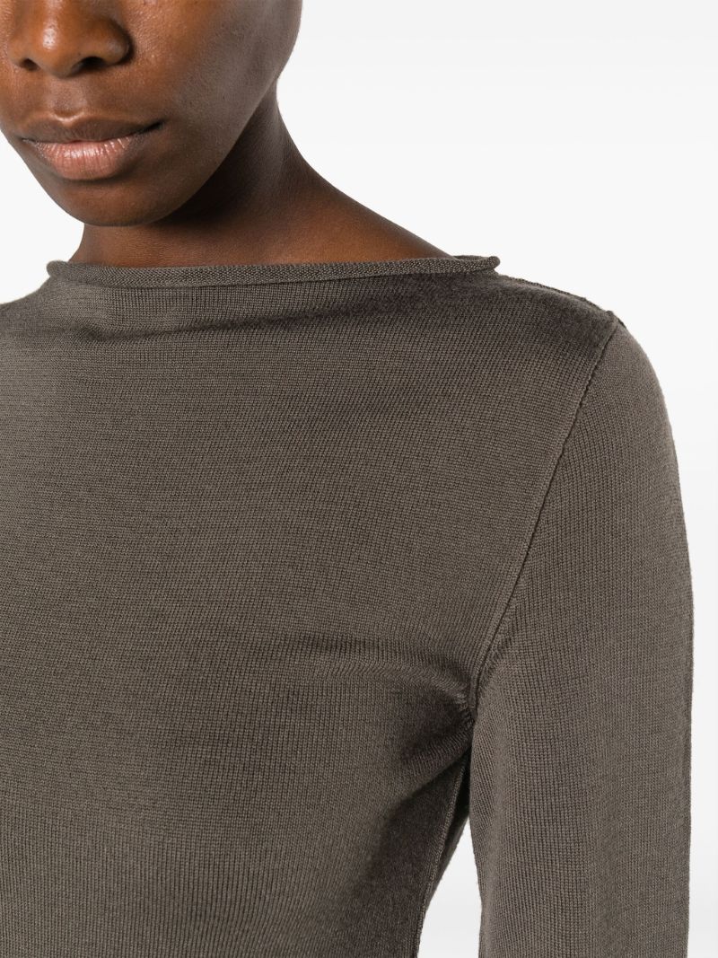 Grey Longline Wool Top