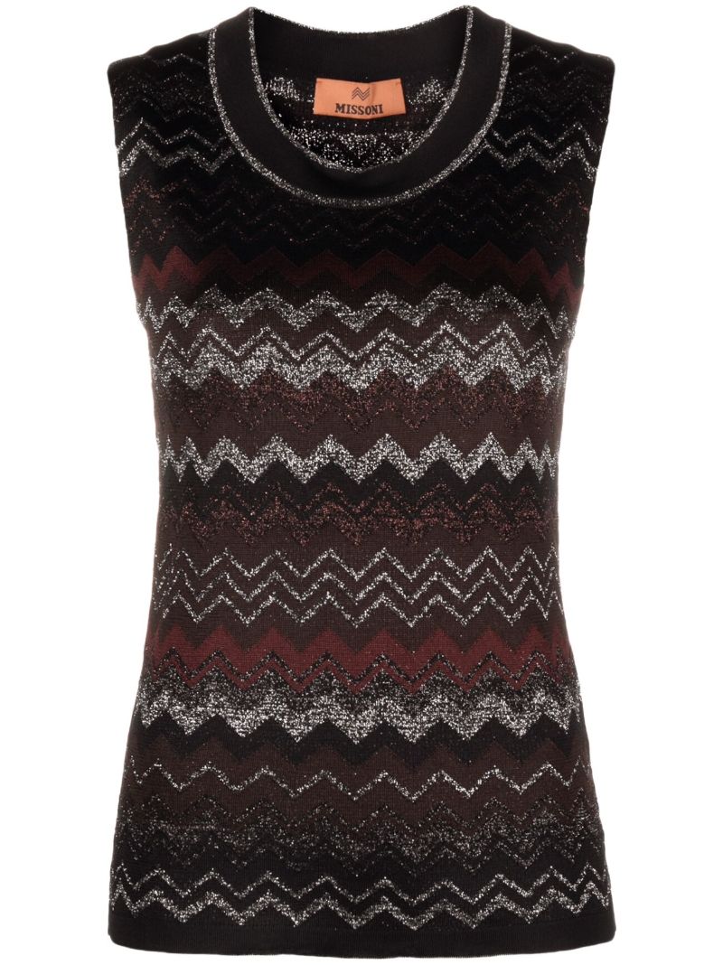 Black Zig-zag Knit Vest
