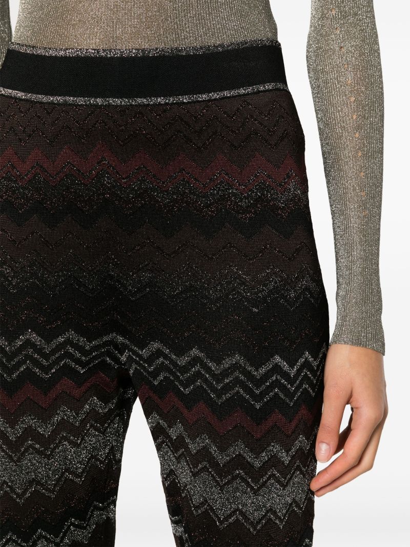 Black Zigzag-pattern Knitted Trousers