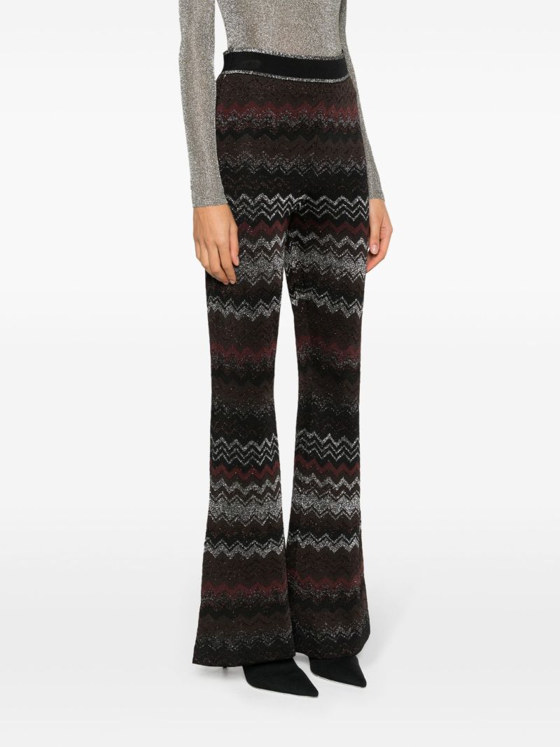 Black Zigzag-pattern Knitted Trousers