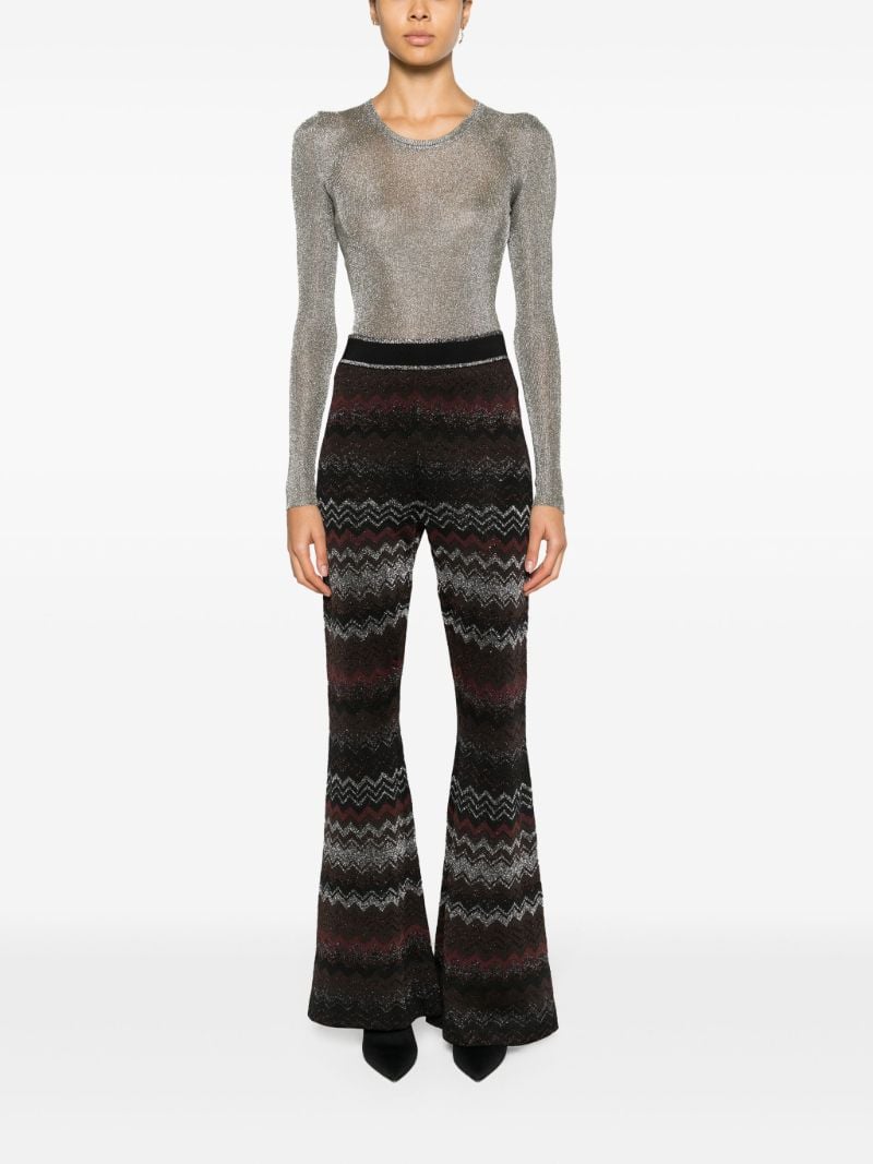 Black Zigzag-pattern Knitted Trousers
