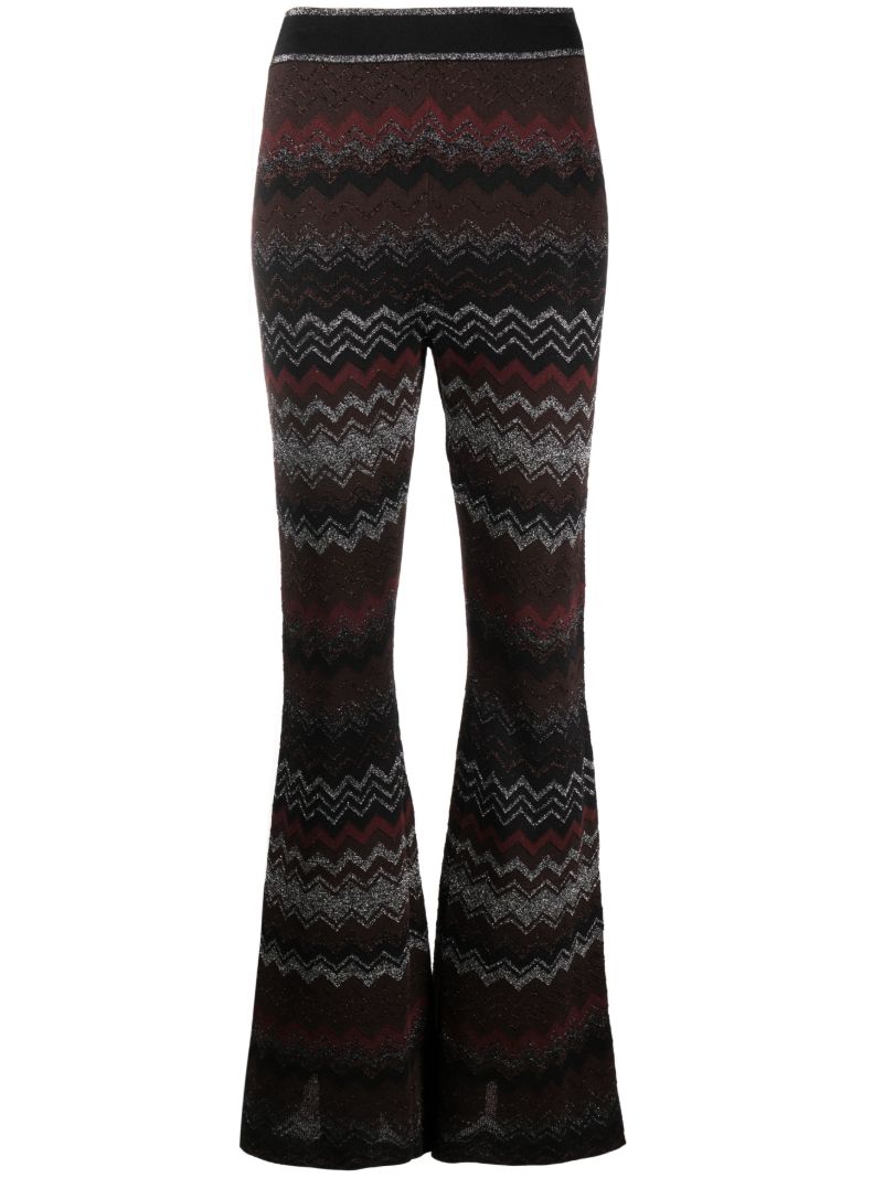 Black Zigzag-pattern Knitted Trousers