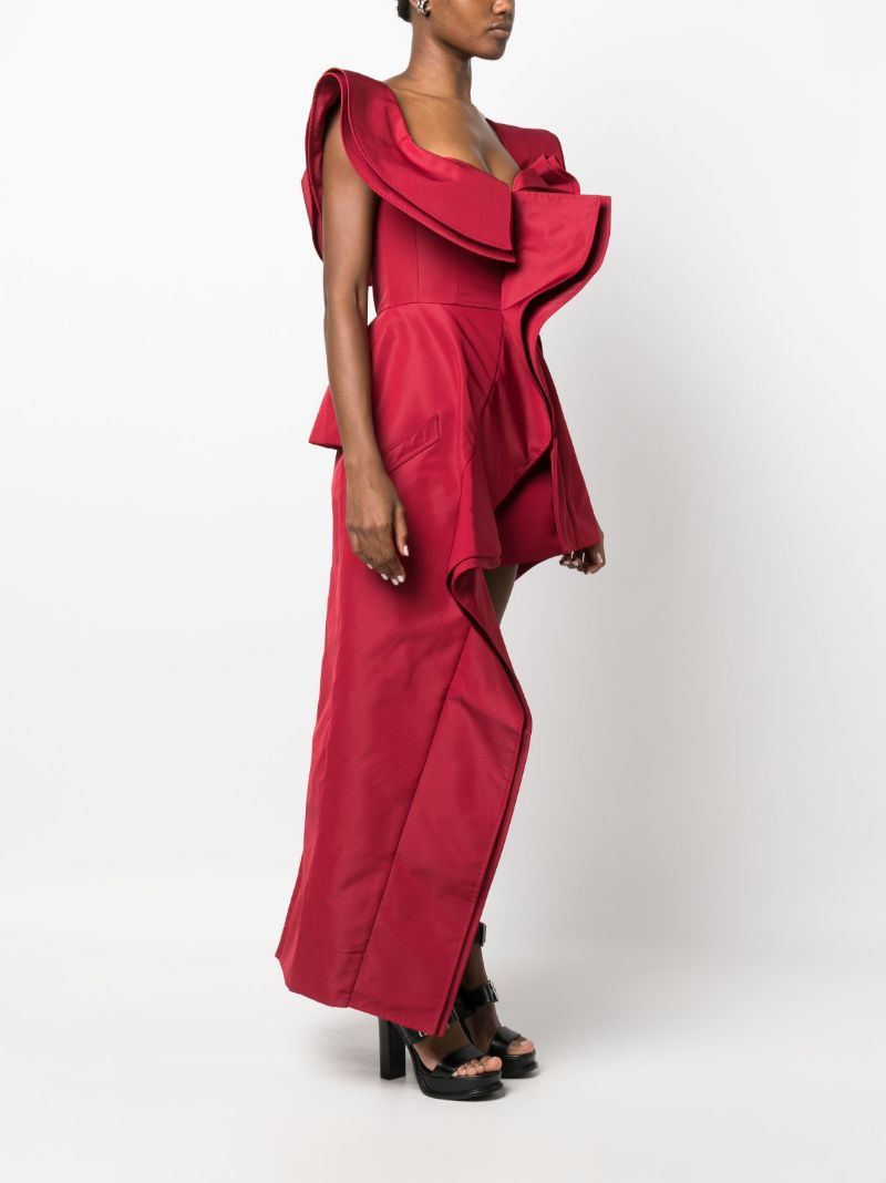 Red Deconstructed Trench Dress