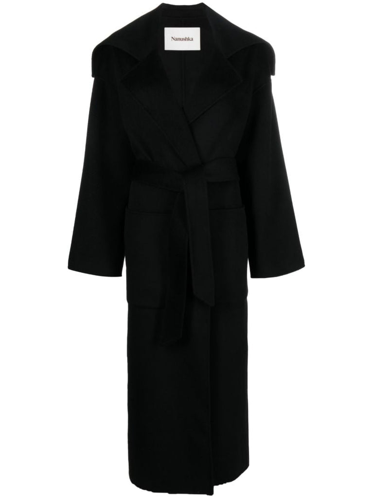 Black Ruta Belted Coat