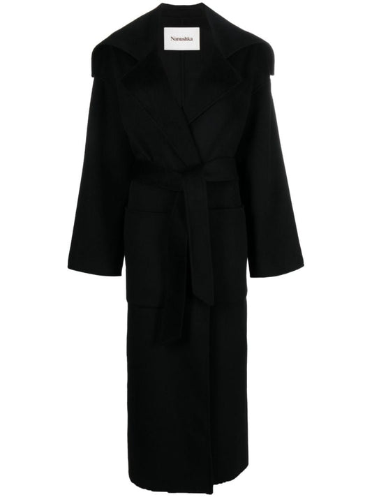 Black Ruta Belted Coat