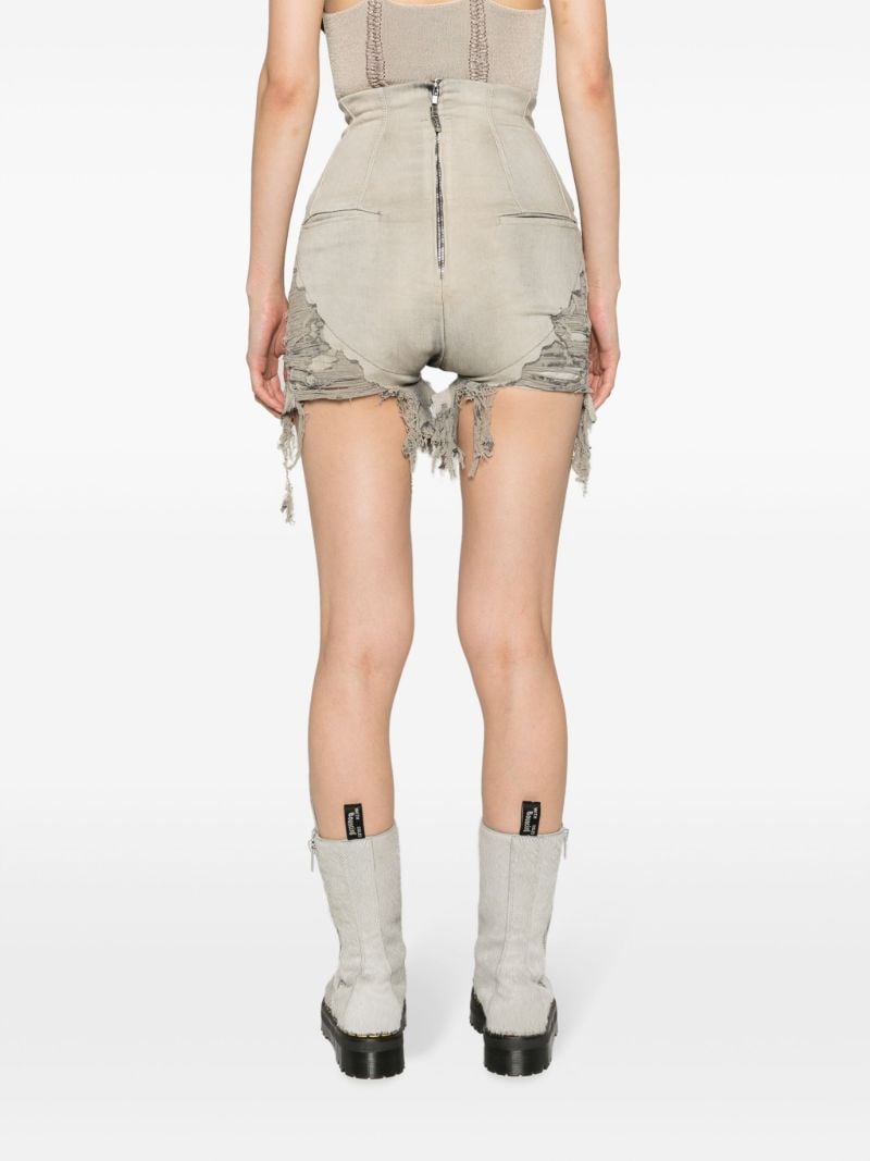 Grey Dirt Distressed Denim Cutoff Shorts