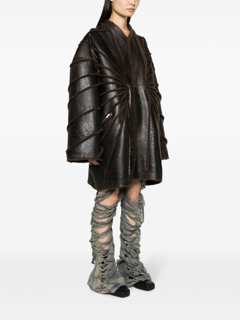 Brown Reversible Leather and Shearling Coat