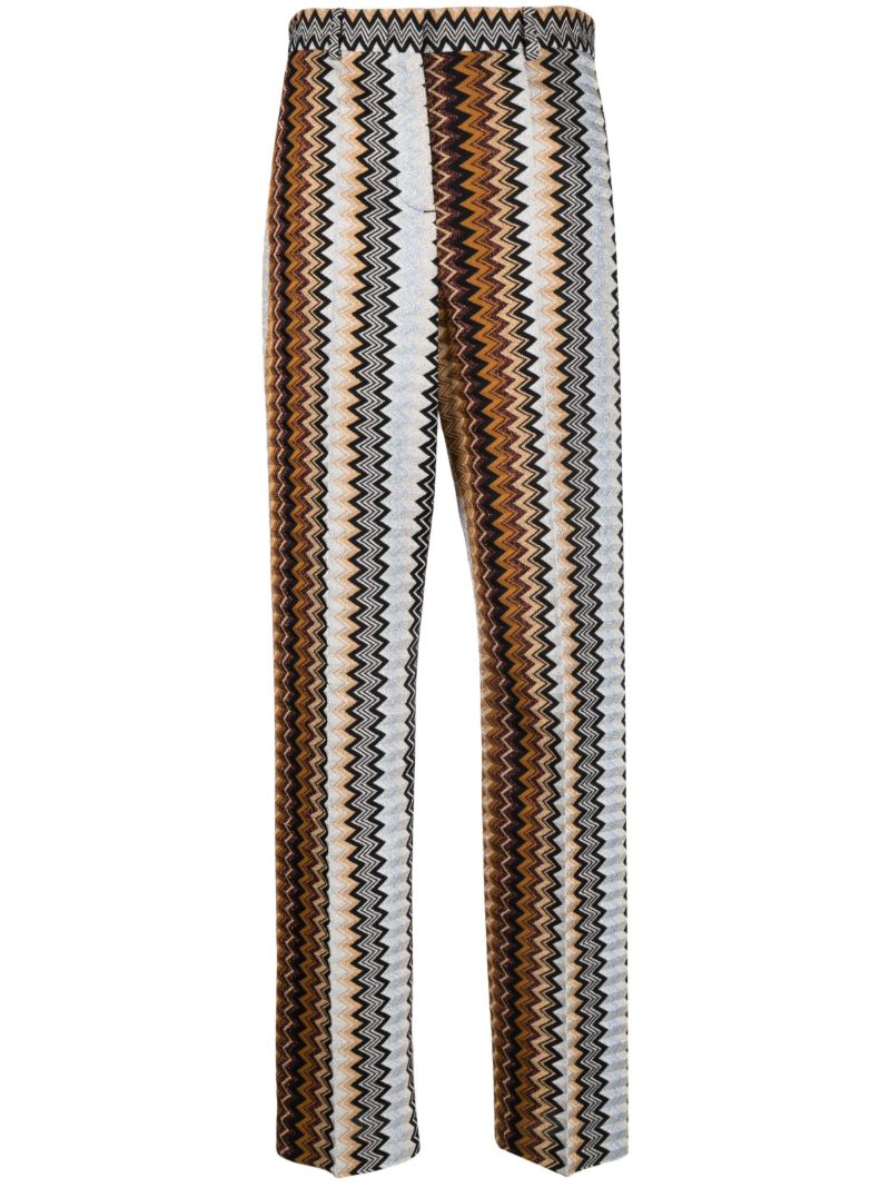 Multicolour Zigzag Straight Trousers