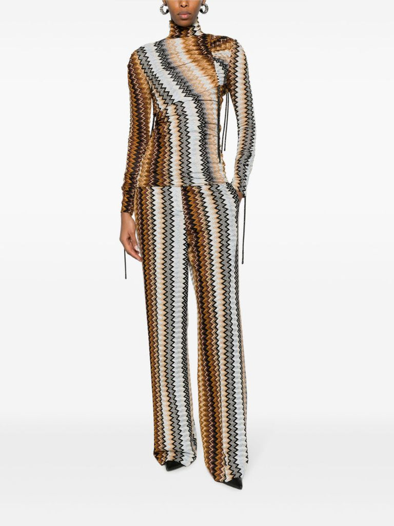 Multicolour Zigzag Straight Trousers