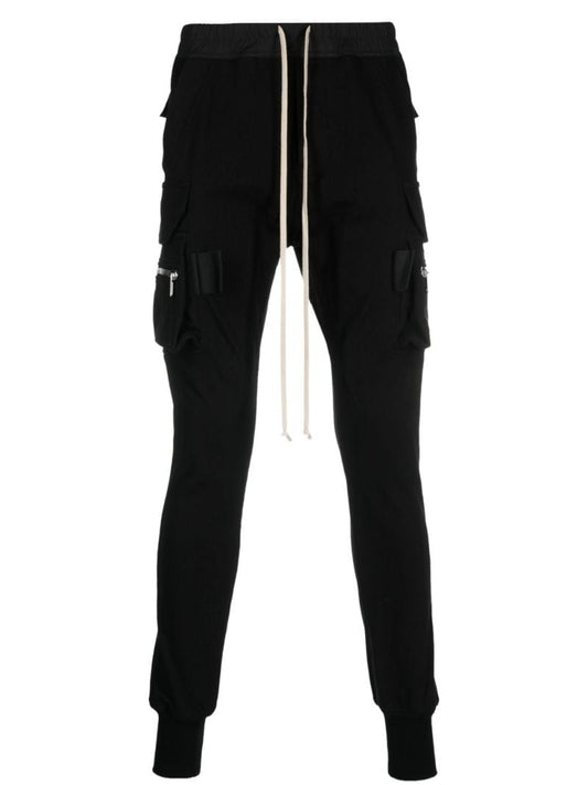 Black Cargo Organic Cotton Track Pants