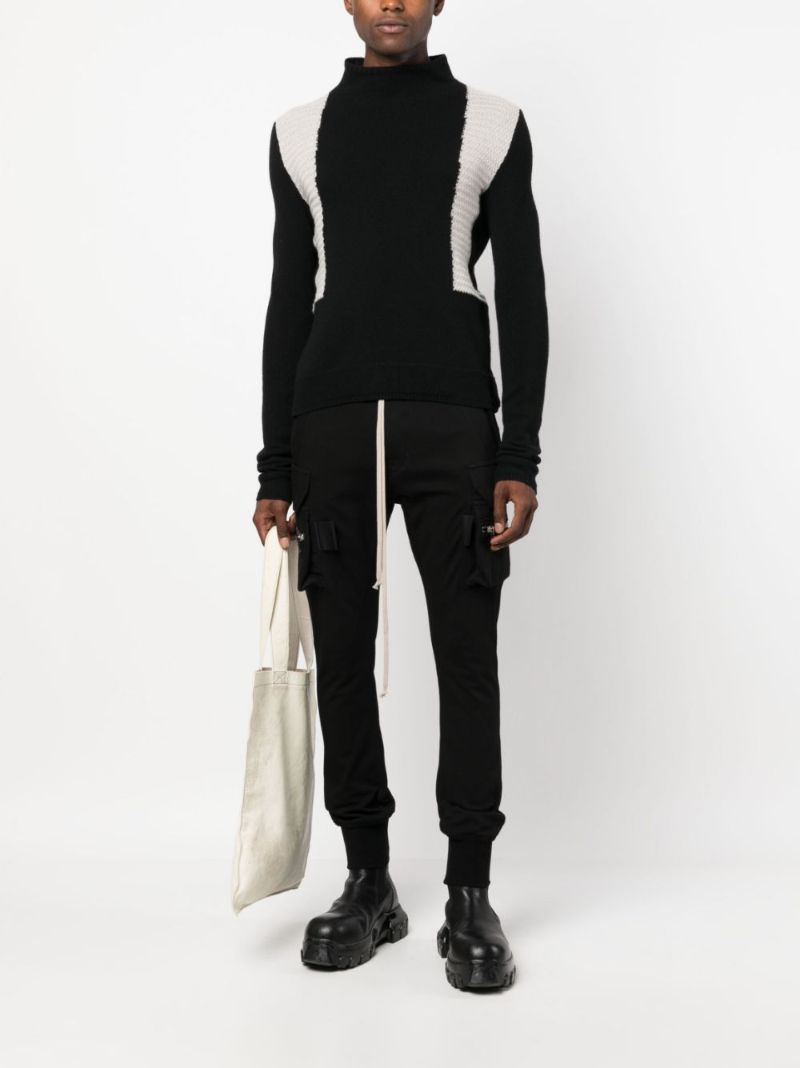 Black Cargo Organic Cotton Track Pants
