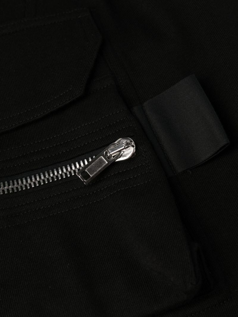 Black Cargo Organic Cotton Track Pants