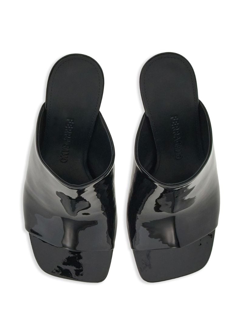 Black 85 Open-toe Leather Mules