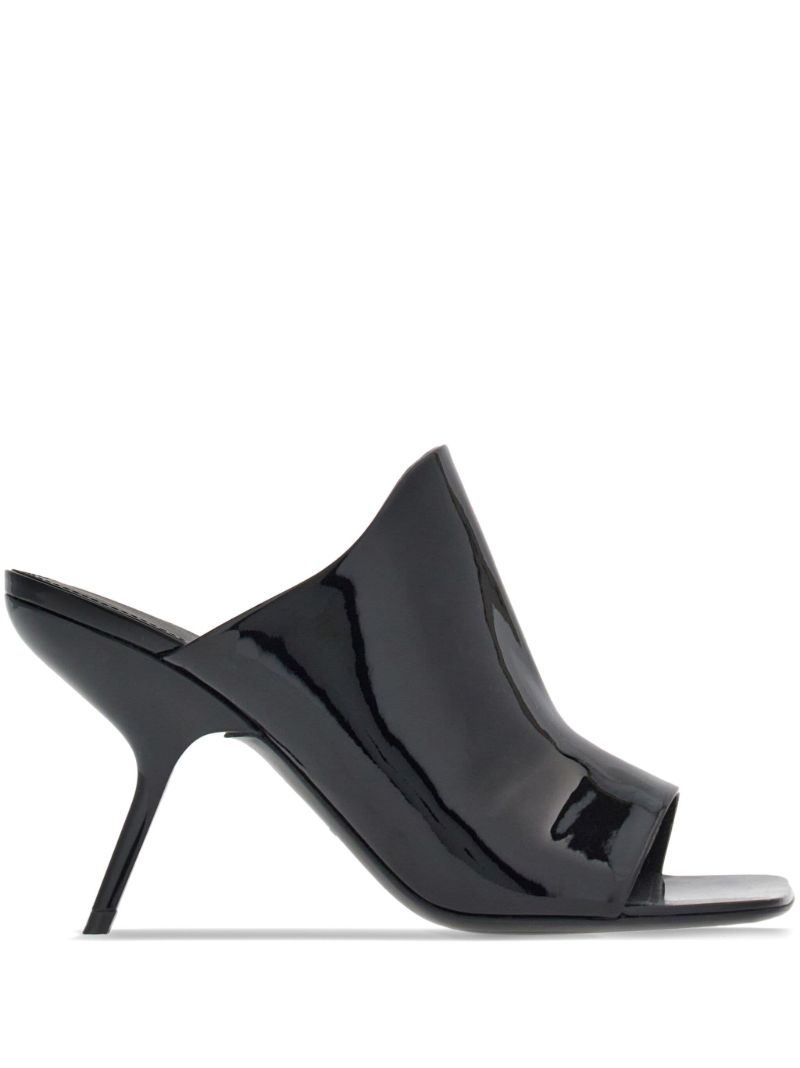 Black 85 Open-toe Leather Mules