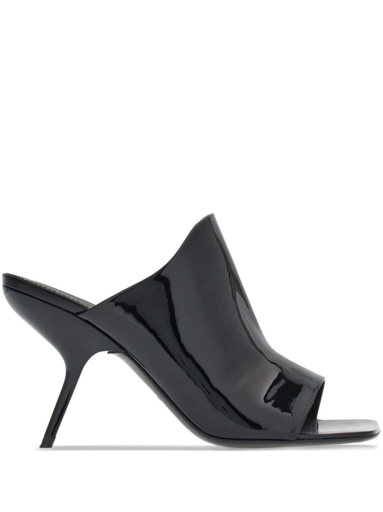 Black 85 Open-toe Leather Mules