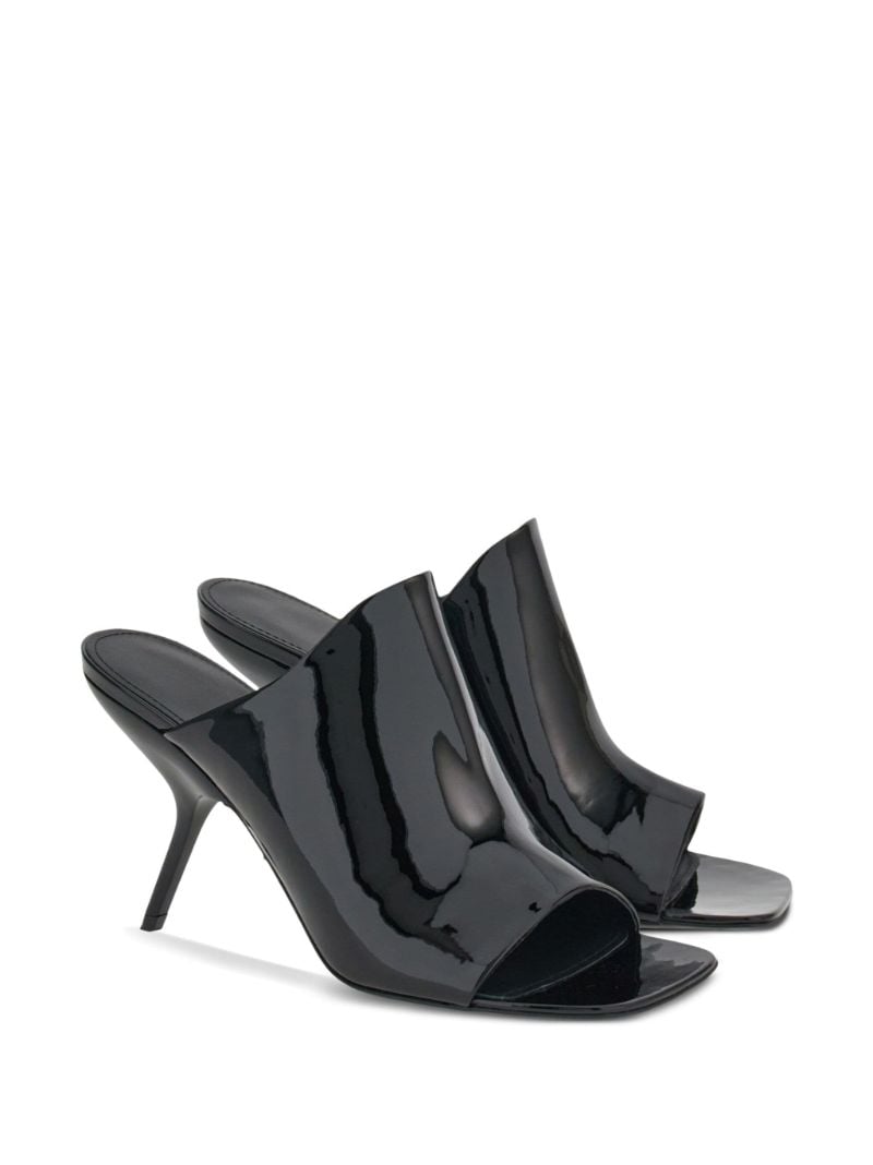 Black 85 Open-toe Leather Mules