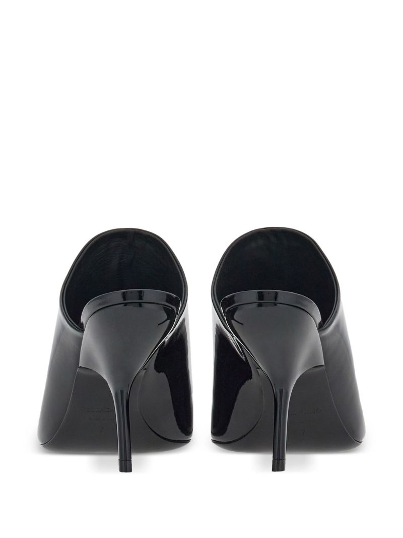 Black 85 Open-toe Leather Mules
