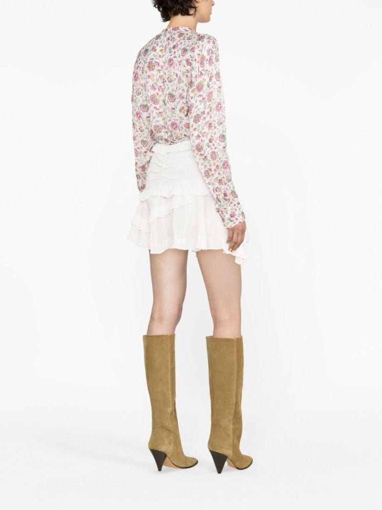 White Floral Print Shirt