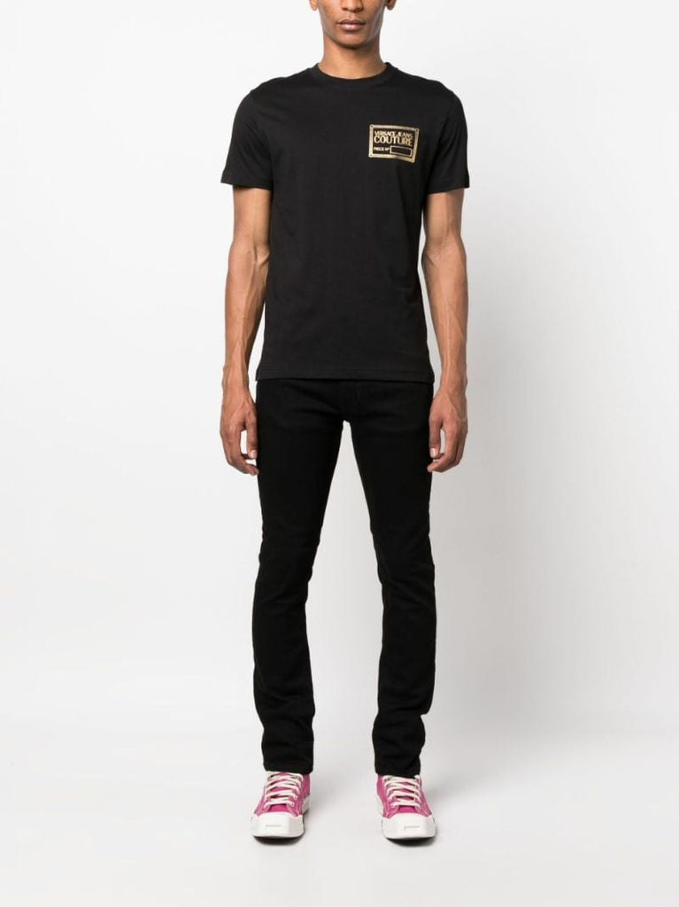 Black Logo Print Cotton T-shirt