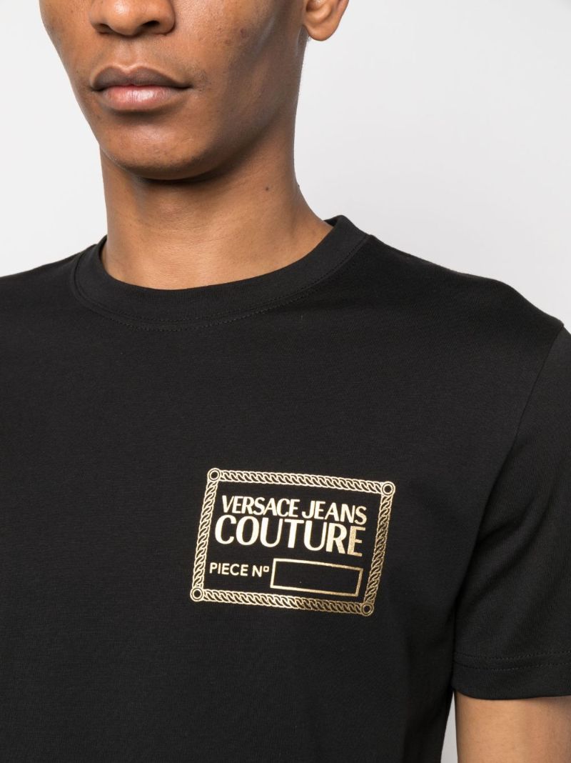 Black Logo Print Cotton T-shirt