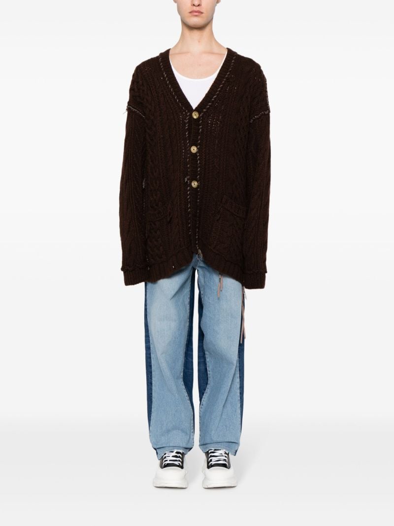 Black Skull Cable-knit Cashmere Cardigan