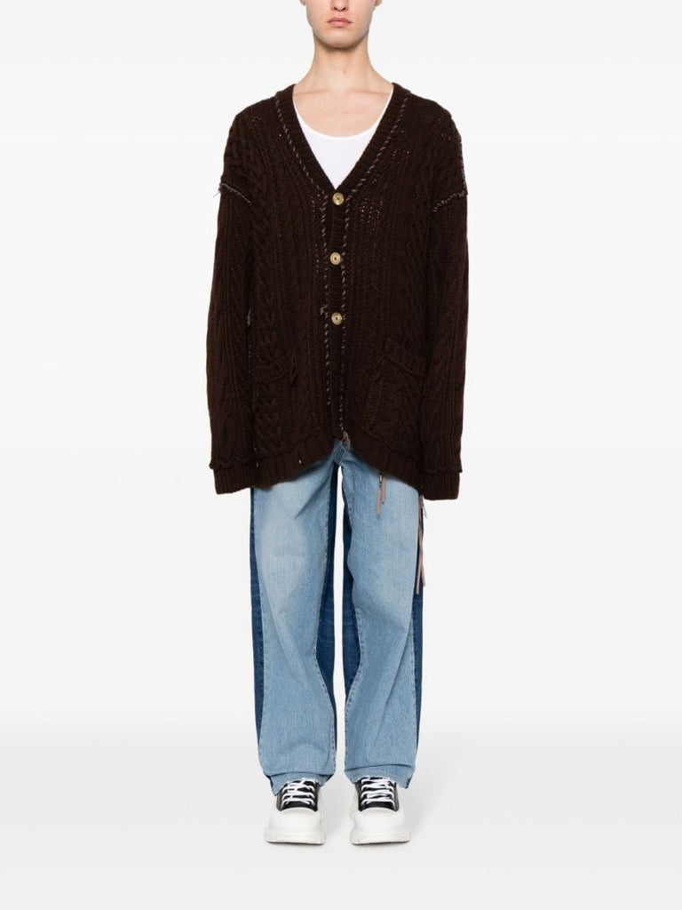 Black Skull Cable-knit Cashmere Cardigan