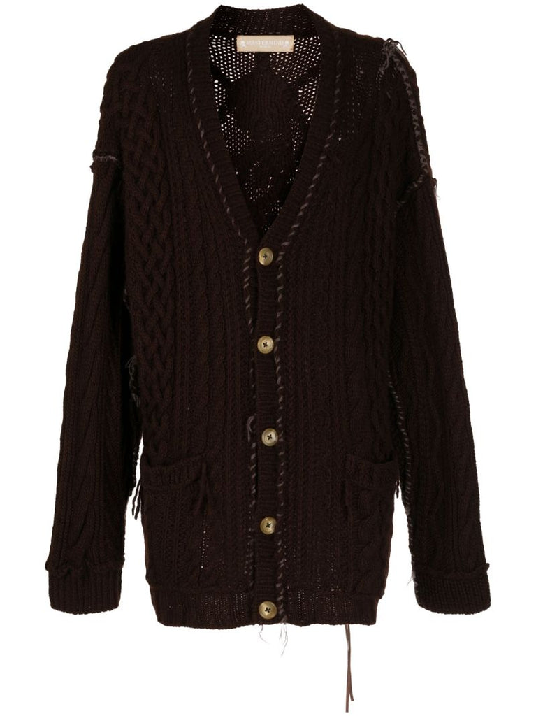 Black Skull Cable-knit Cashmere Cardigan