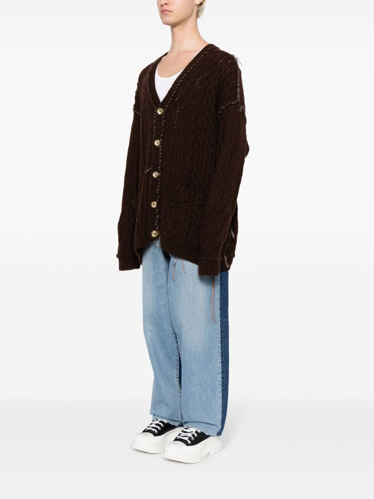 Black Skull Cable-knit Cashmere Cardigan