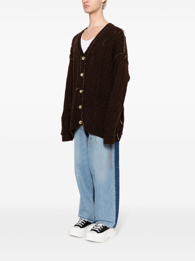 Black Skull Cable-knit Cashmere Cardigan