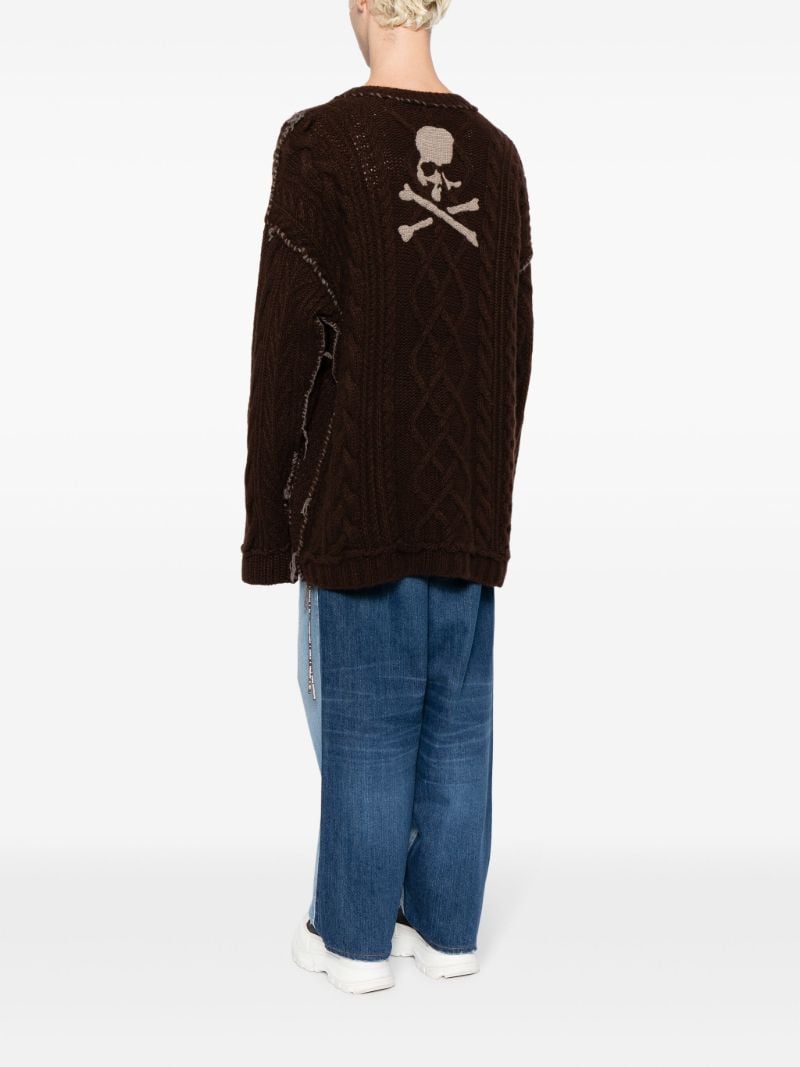 Black Skull Cable-knit Cashmere Cardigan