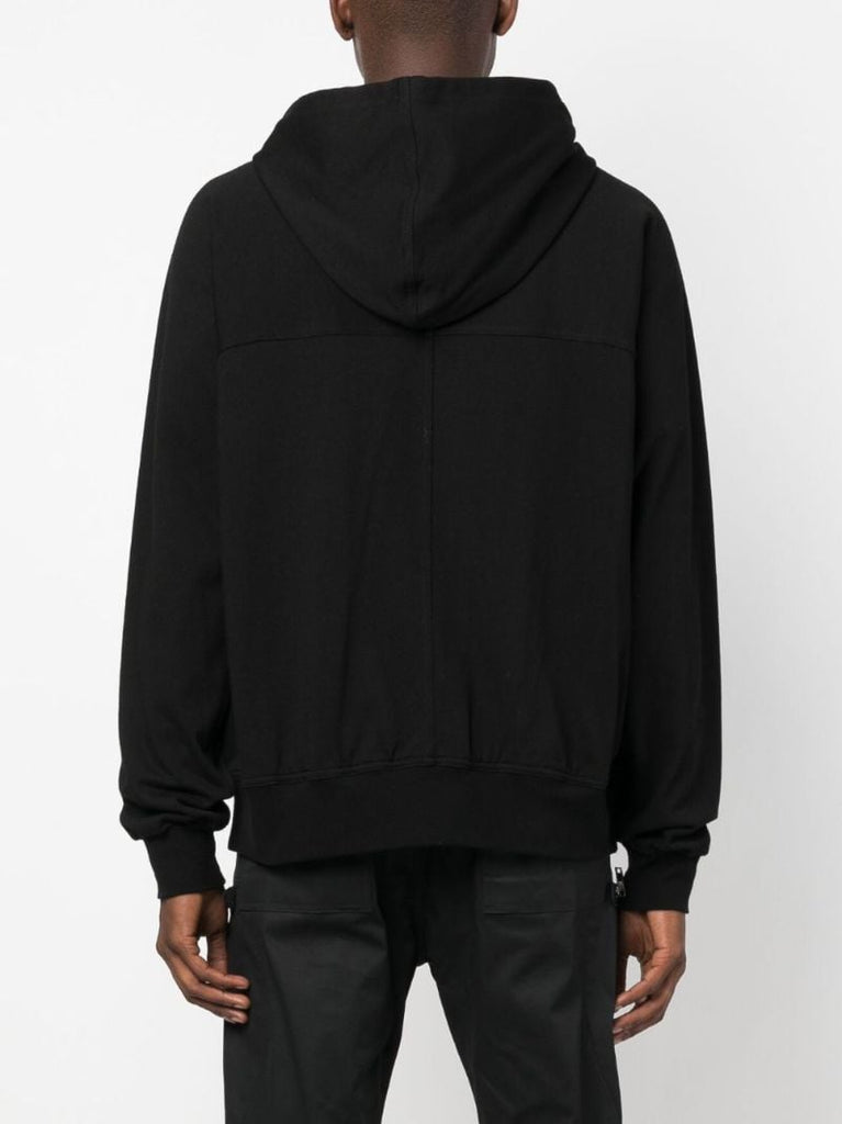 Black Zip-up Cotton Hoodie