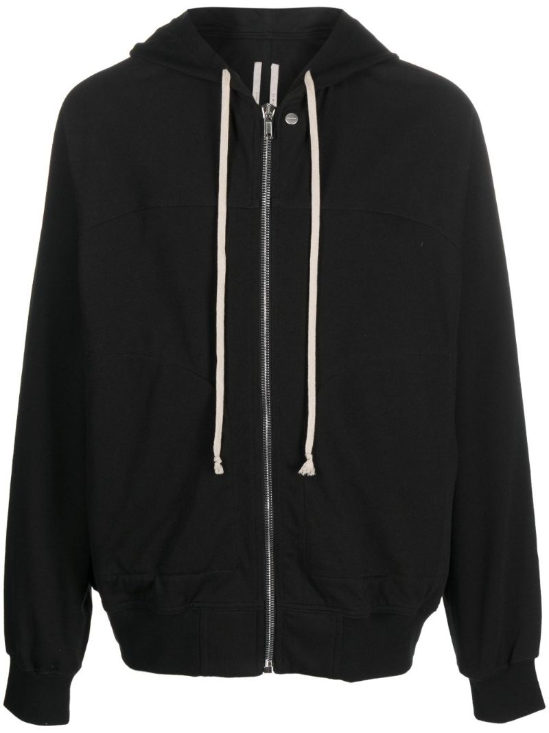 Black Zip-up Cotton Hoodie