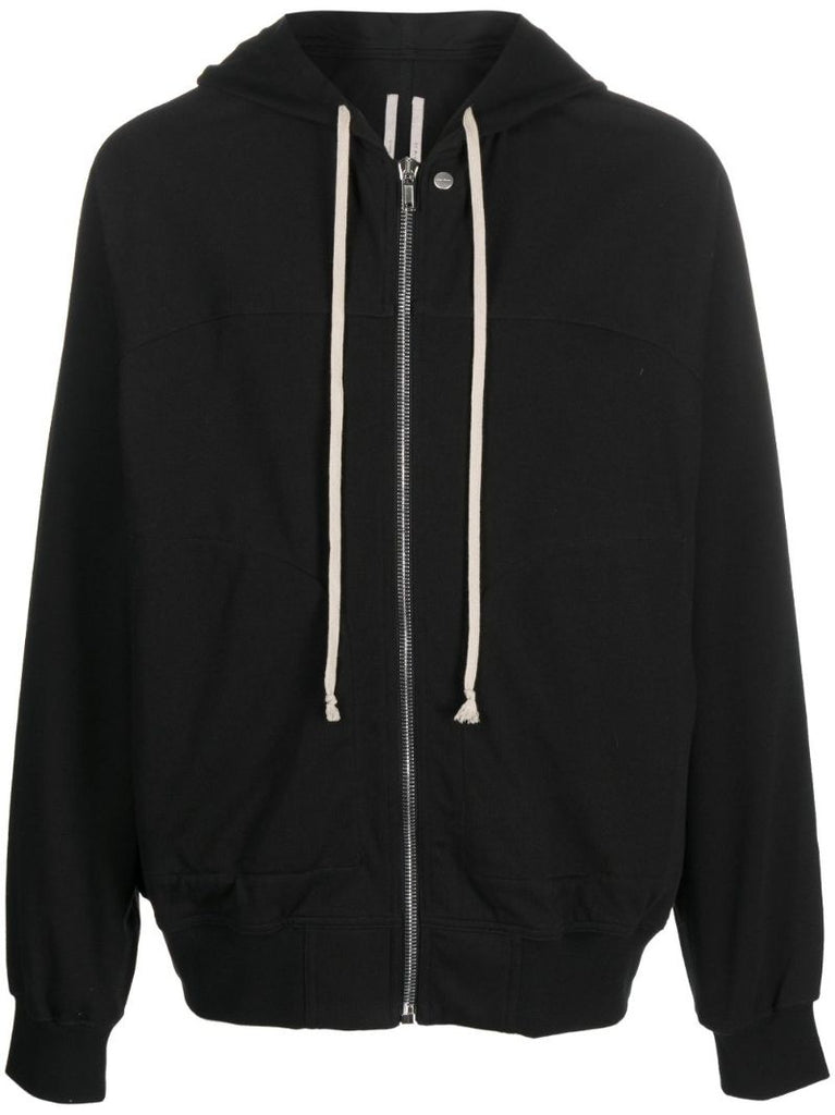 Black Zip-up Cotton Hoodie