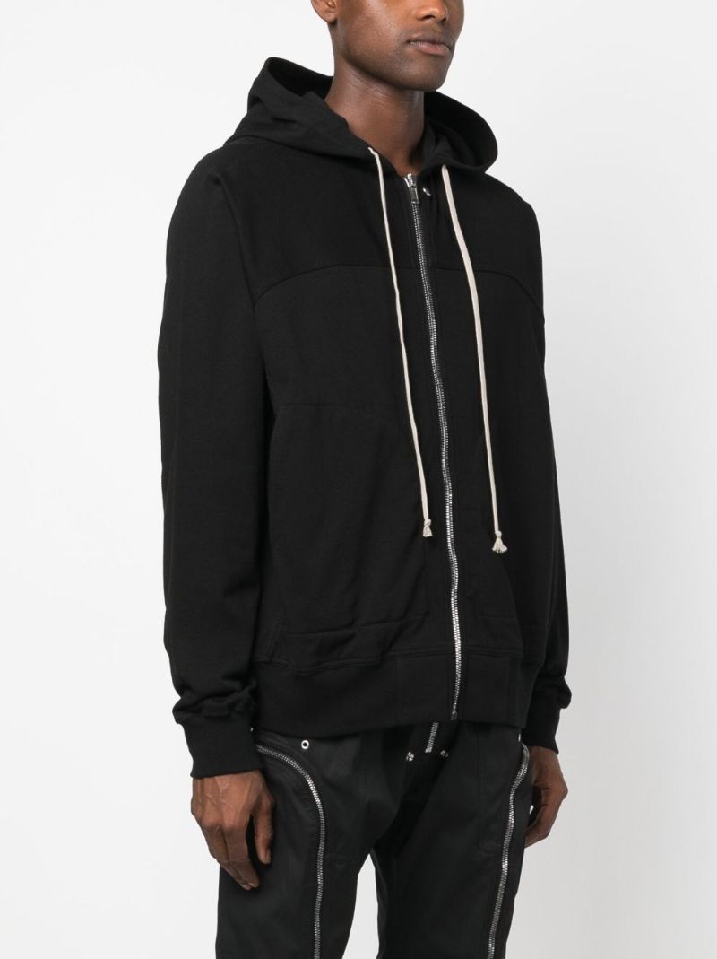 Black Zip-up Cotton Hoodie