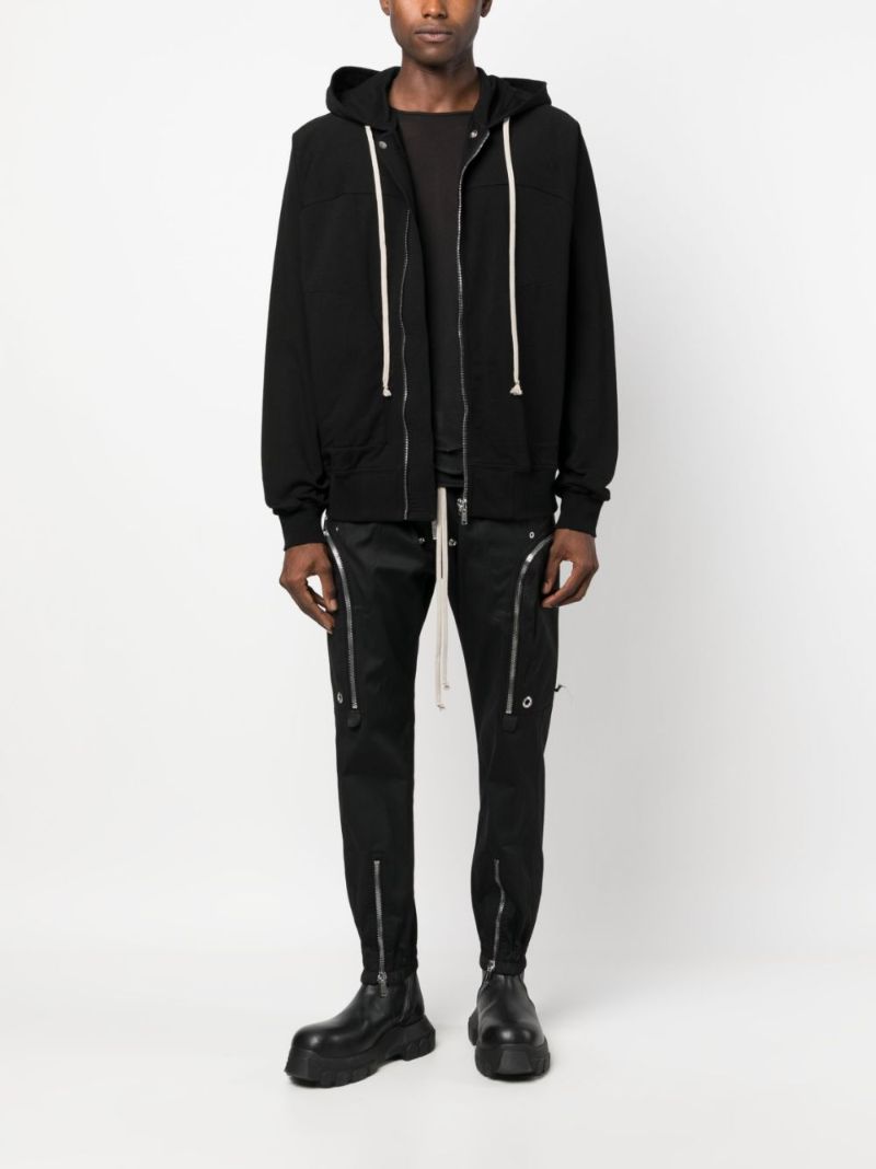 Black Zip-up Cotton Hoodie