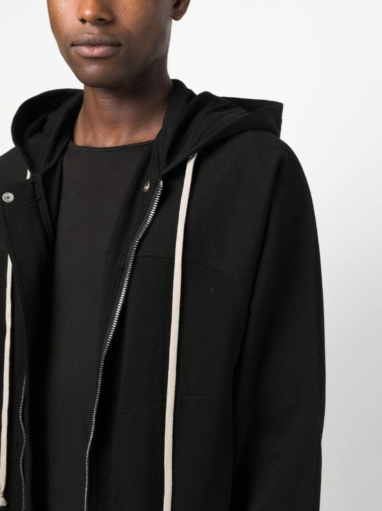 Black Zip-up Cotton Hoodie