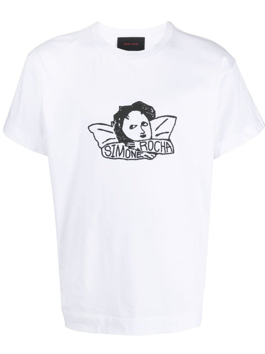 White Graphic-print Cotton T-shirt