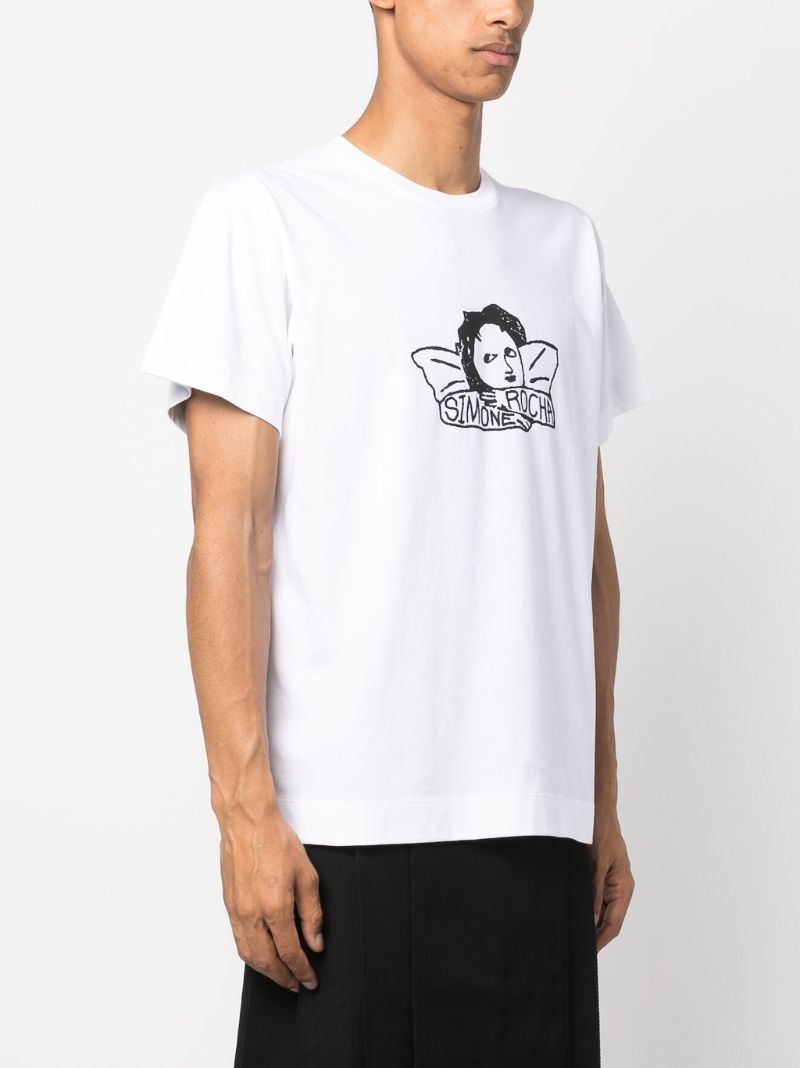 White Graphic-print Cotton T-shirt