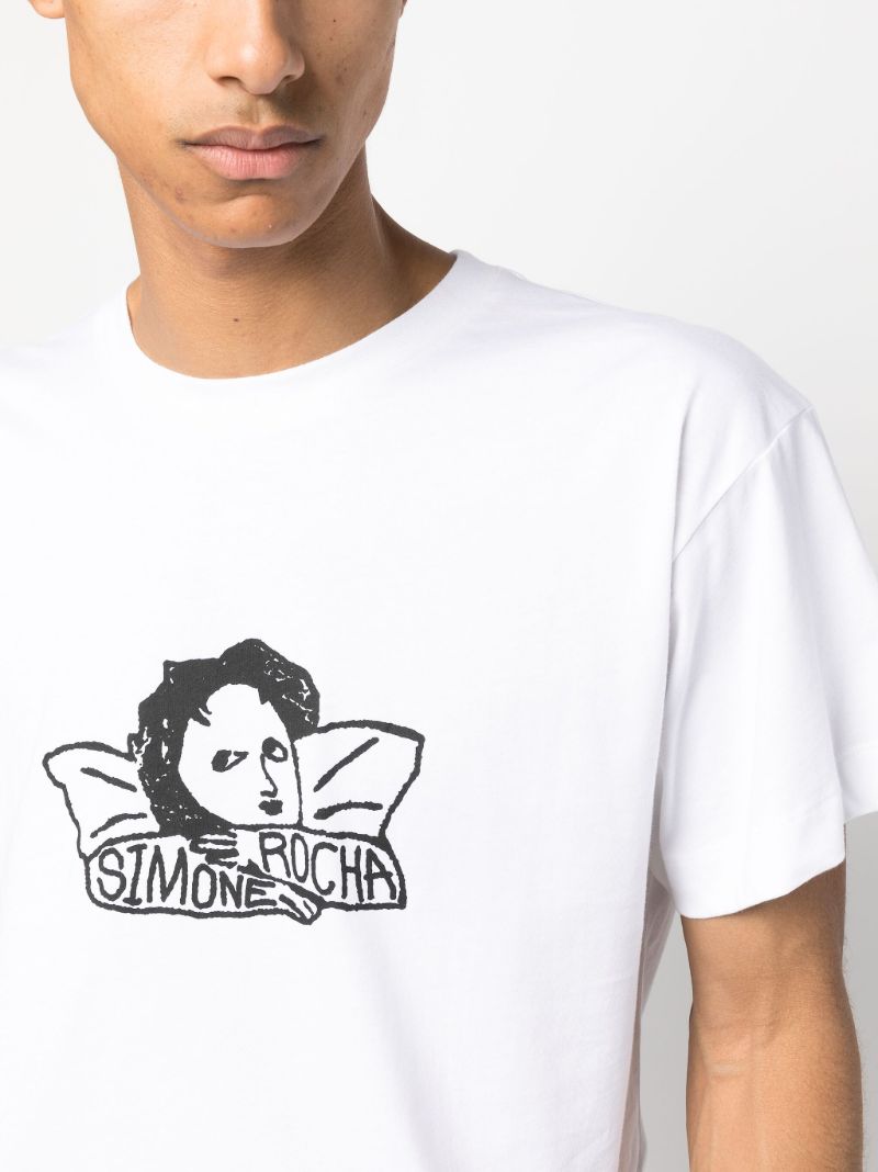 White Graphic-print Cotton T-shirt