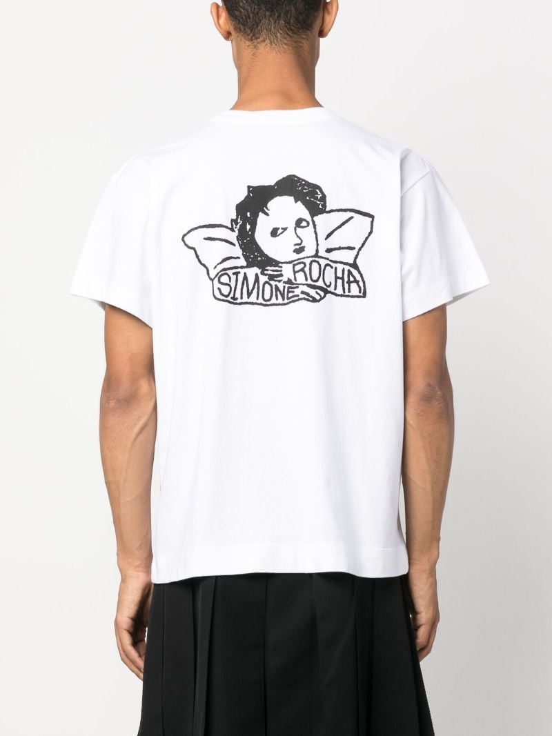 White Graphic-print Cotton T-shirt