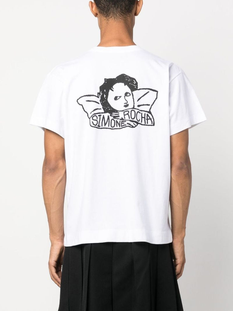 White Graphic-print Cotton T-shirt