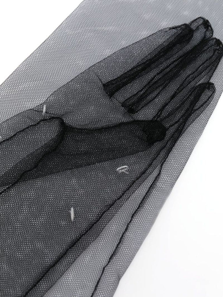 Black Long Semi-sheer Gloves