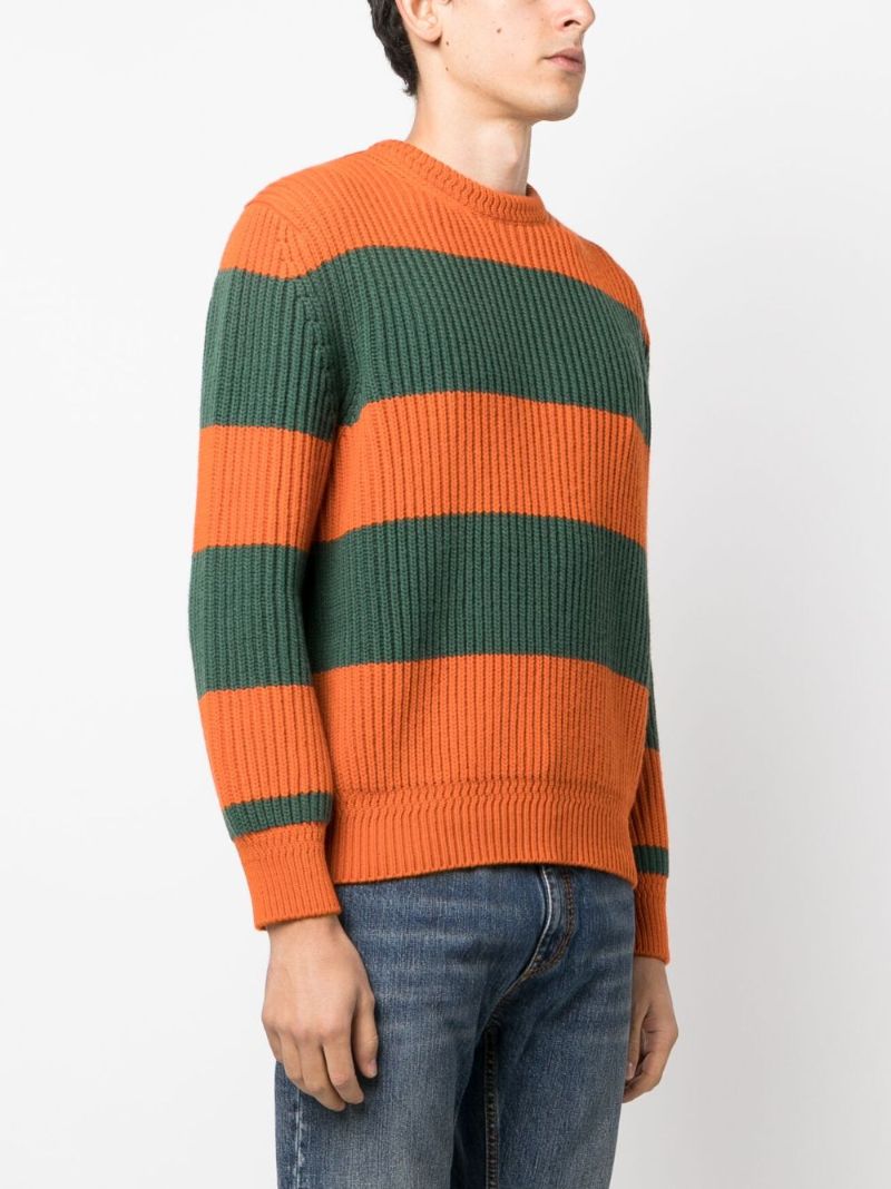 Orange Striped Wool Sweater