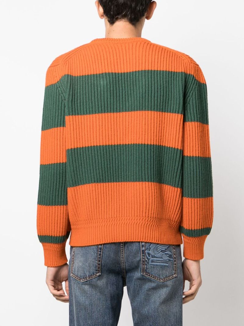 Orange Striped Wool Sweater