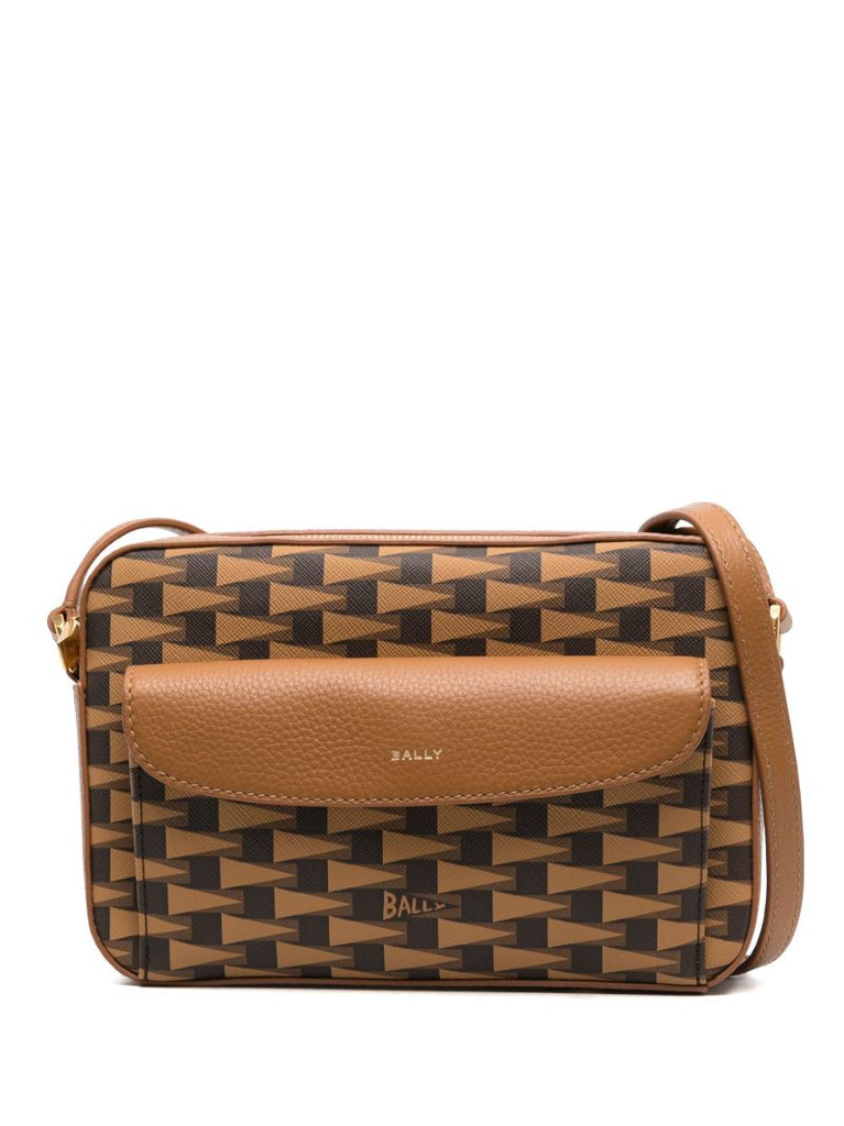 Brown Daniel Pennant Leather Cross Body Bag