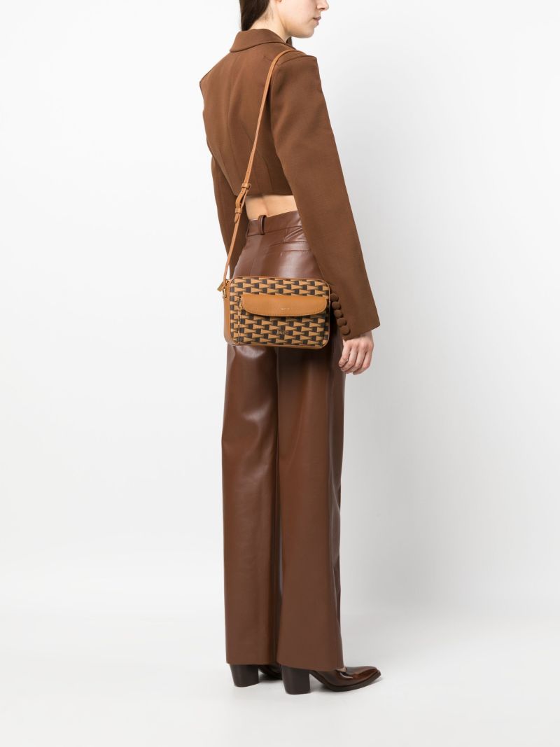 Brown Daniel Pennant Leather Cross Body Bag